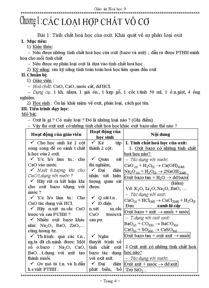 image for page Giáo án hóa 9 siêu gọn chuẩn