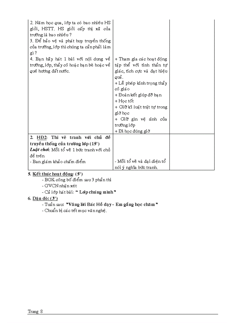 image for page Giao an Hoat Dong Ngoai Gio HK2 lop 7