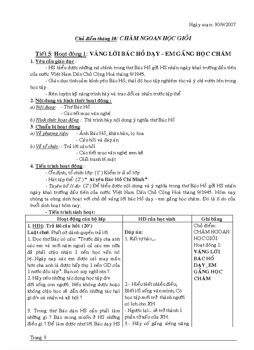 image for page Giao an Hoat Dong Ngoai Gio HK2 lop 7