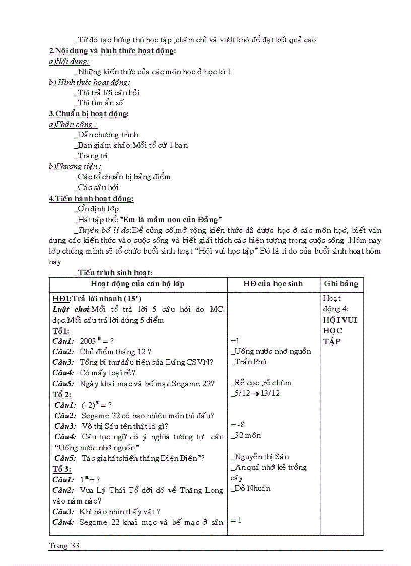 image for page Giao an Hoat Dong Ngoai Gio HK2 lop 7