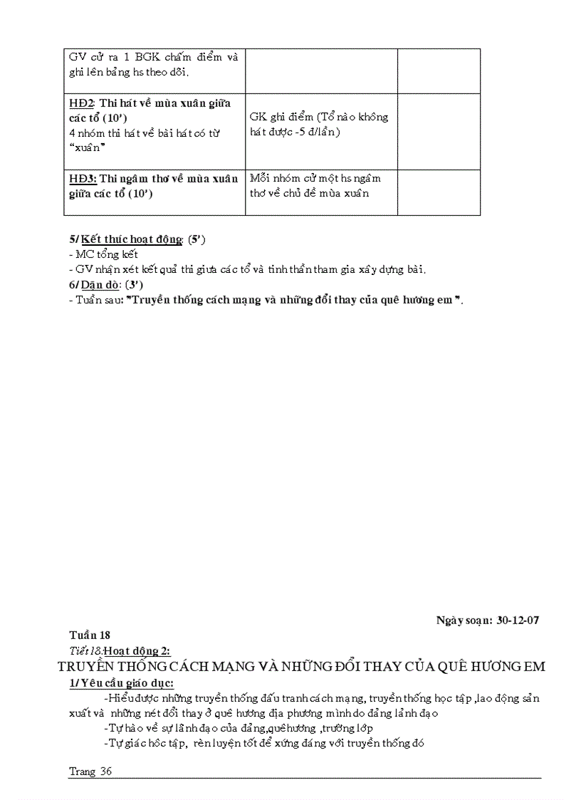 image for page Giao an Hoat Dong Ngoai Gio HK2 lop 7