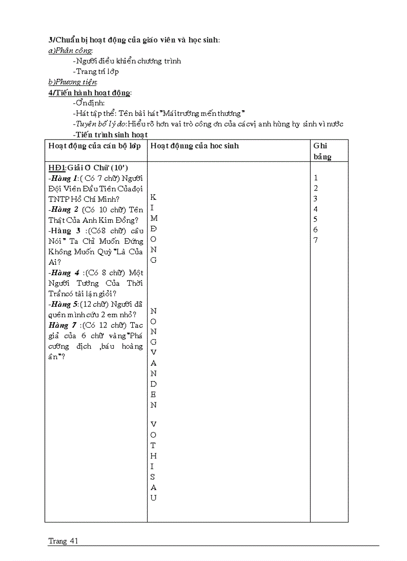 image for page Giao an Hoat Dong Ngoai Gio HK2 lop 7