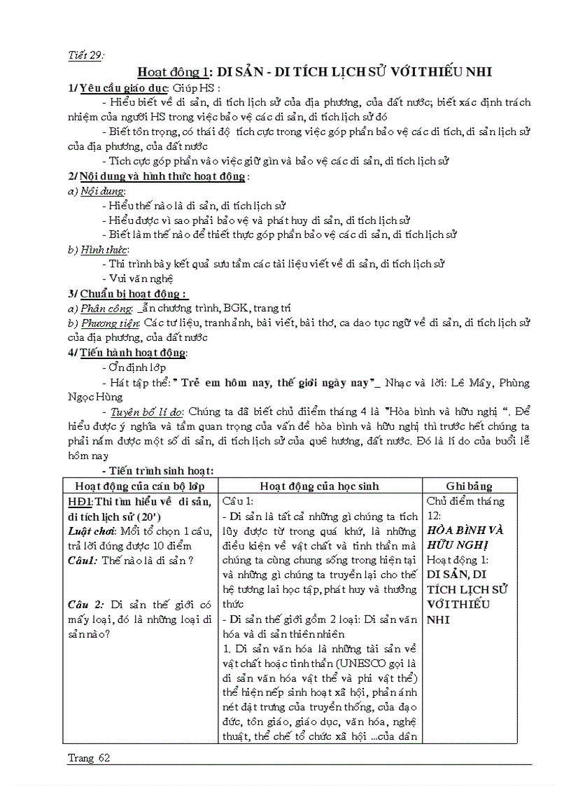 image for page Giao an Hoat Dong Ngoai Gio HK2 lop 7