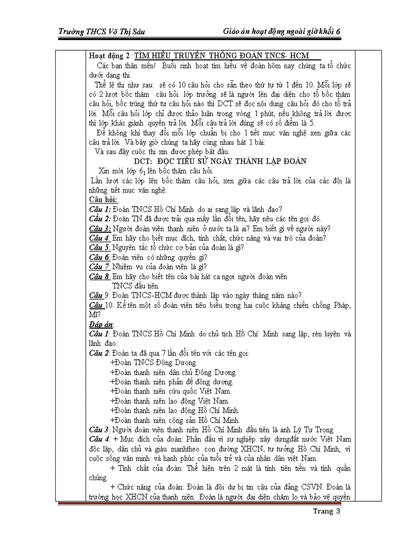 image for page Giáo án hoạt động ngoài giờ tháng 3