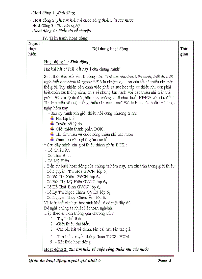 image for page Giáo án hoạt động ngoài giờ tháng 4