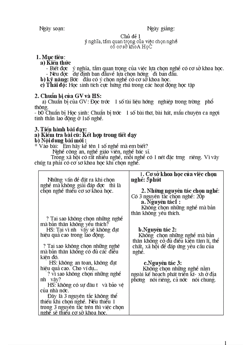 image for page Giao an huong nghiep 9