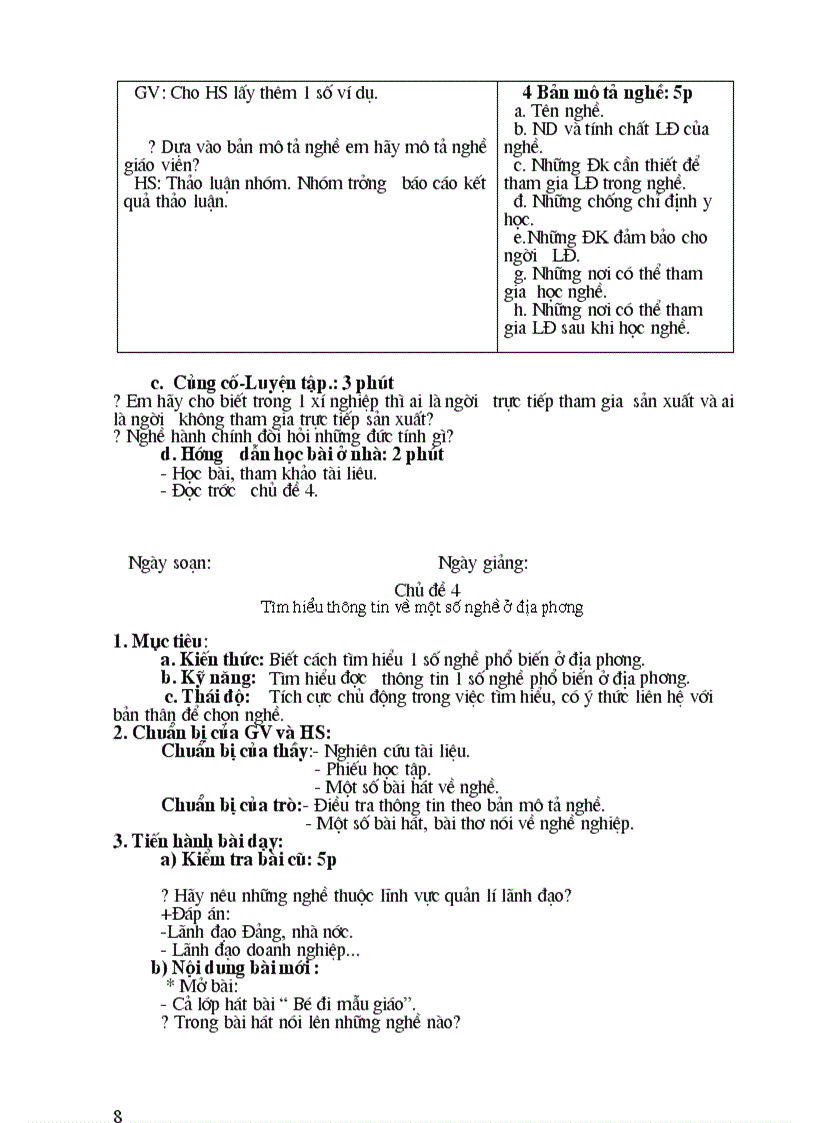 image for page Giao an huong nghiep 9