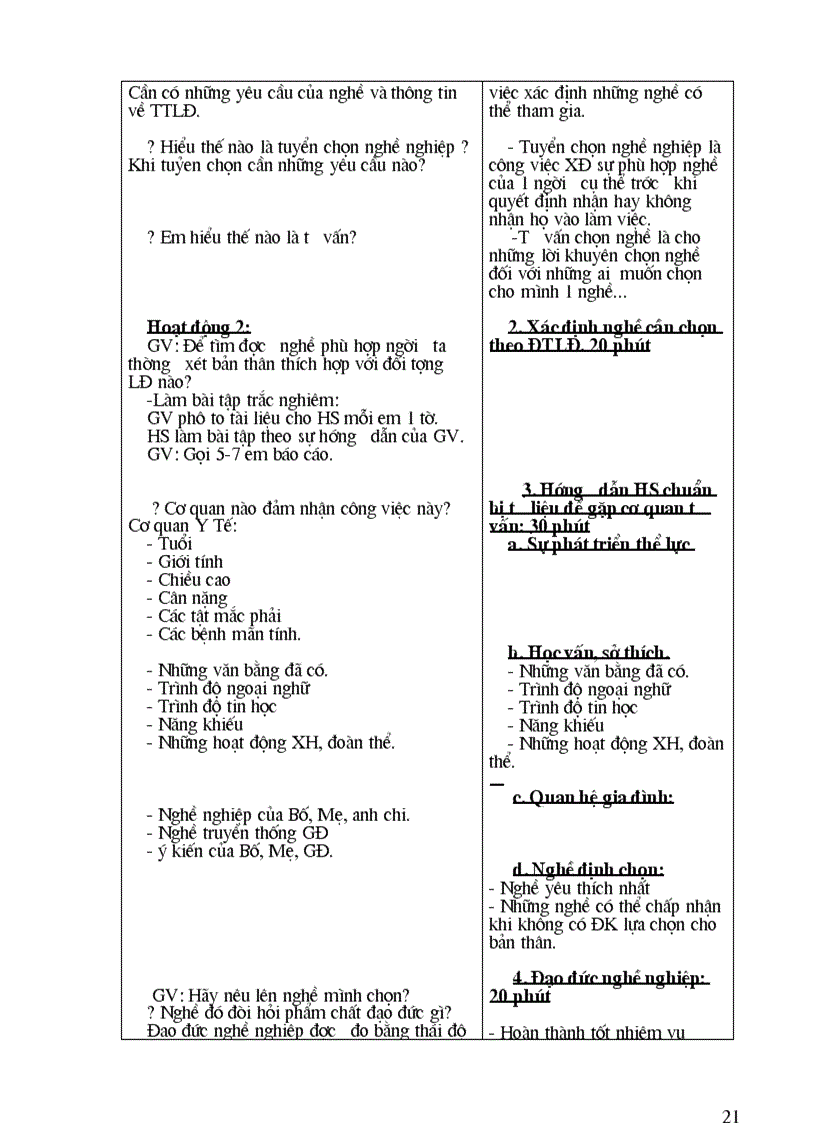 image for page Giao an huong nghiep 9