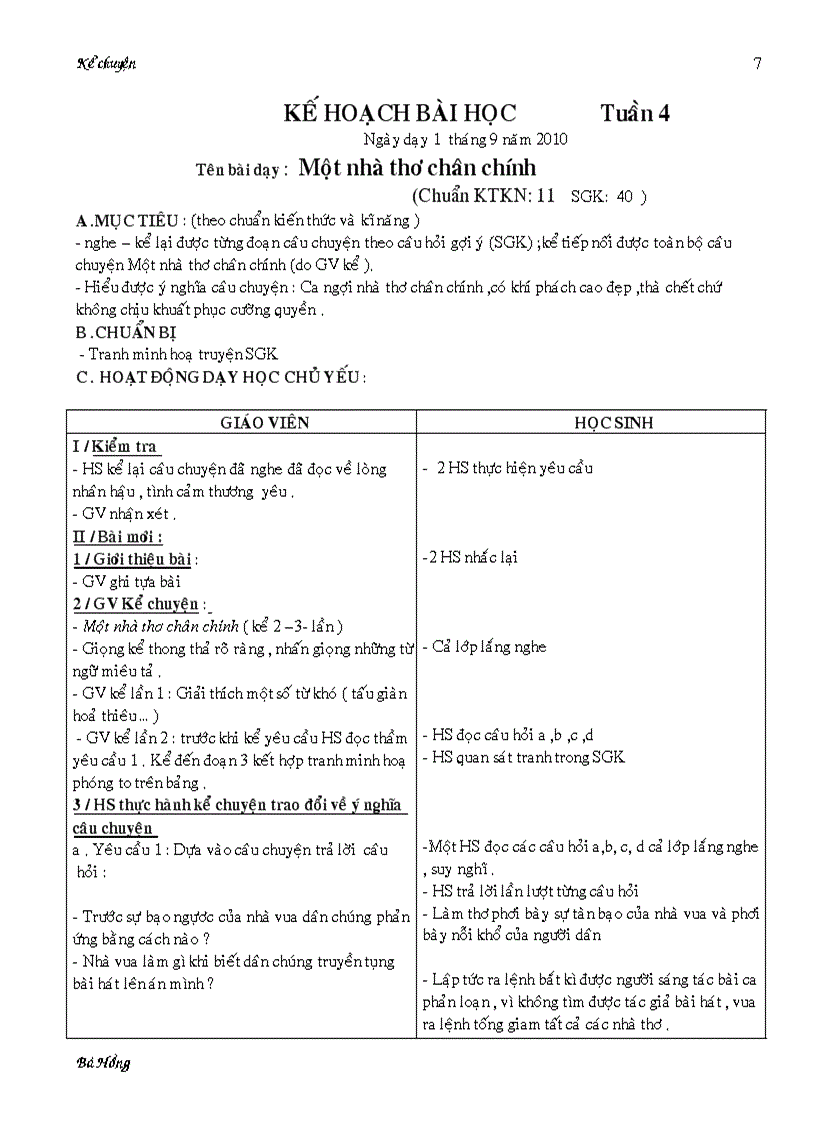 image for page Giáo án KC lớp 4