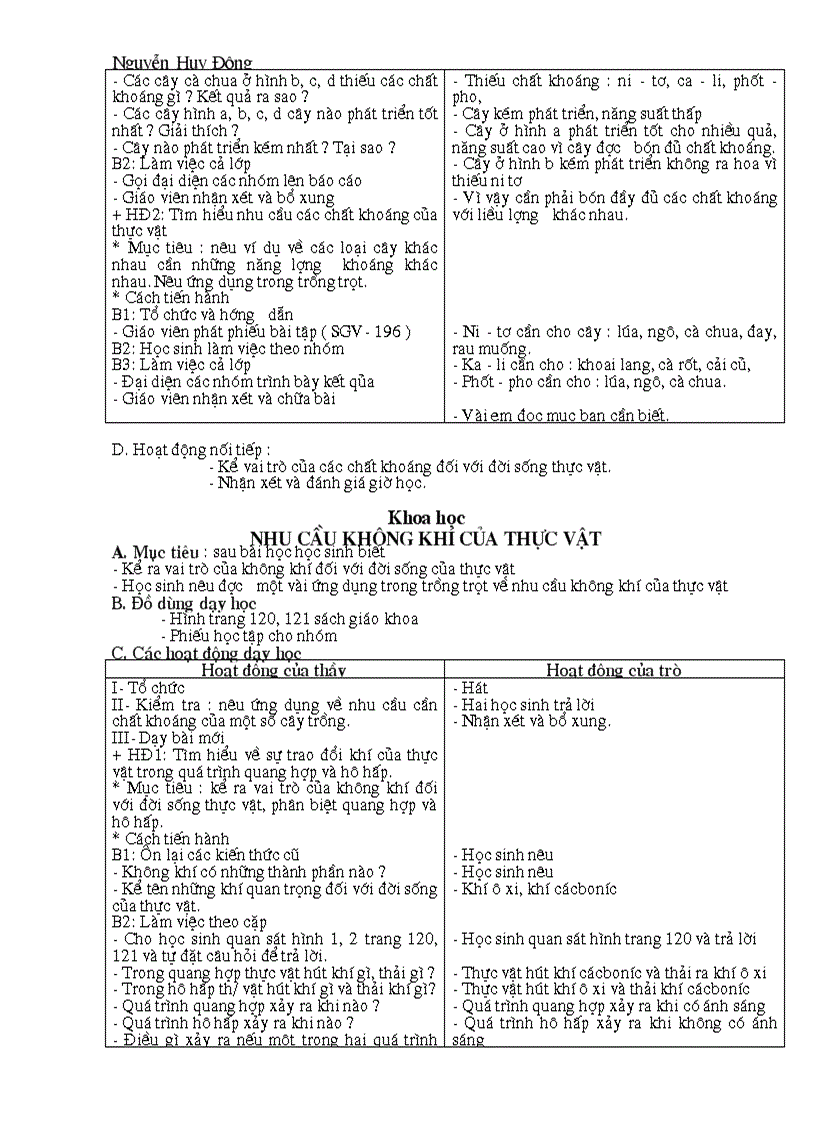 image for page Giáo án Khoa Học 4 kỳ 2