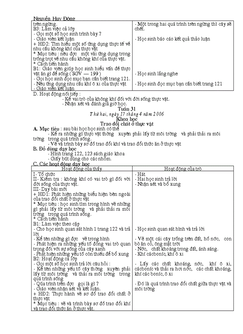 image for page Giáo án Khoa Học 4 kỳ 2