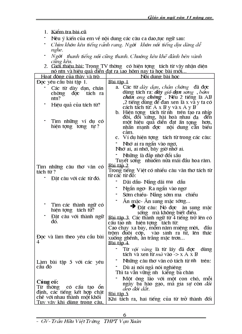 image for page Giáo án kì I Nâng cao lớp 11