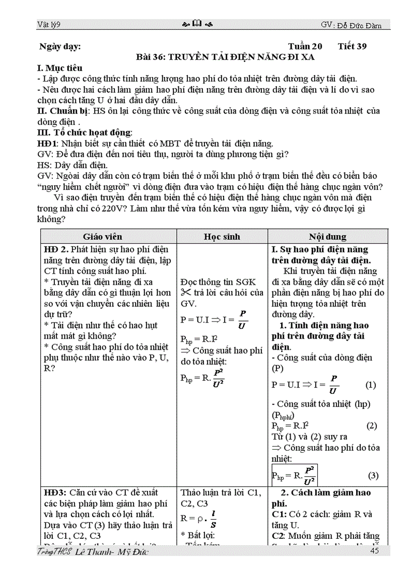 image for page Giao an li 9 2011 3 cot