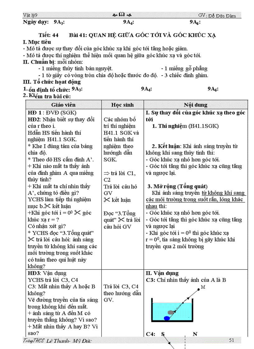 image for page Giao an li 9 2011 3 cot