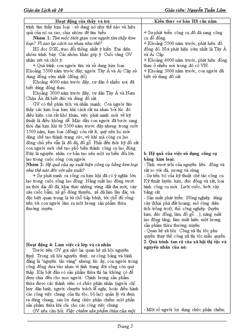 image for page Giáo án lịch sử 10 theo chuẩn kiến thức kỹ năng