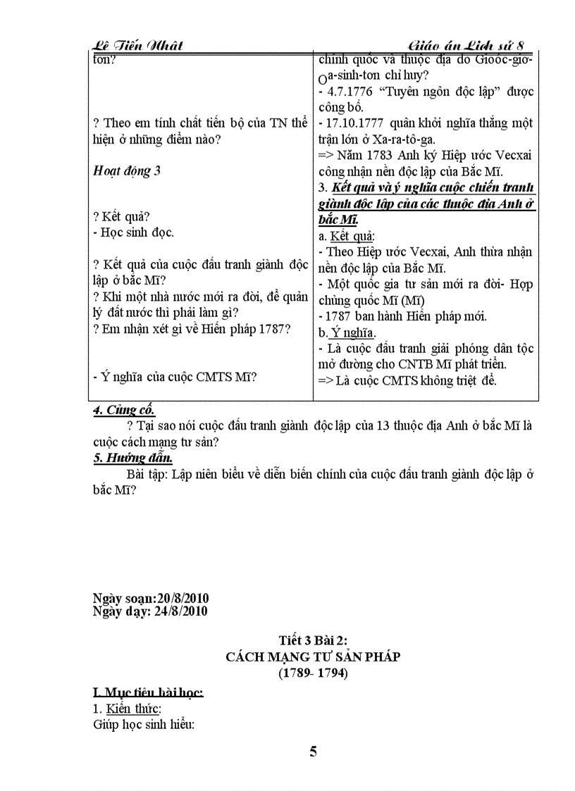 image for page Giao an Lich Su 8 hai cot chuan