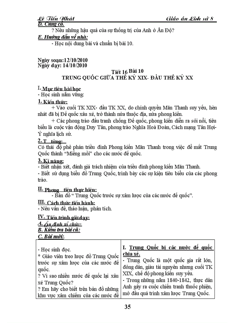 image for page Giao an Lich Su 8 hai cot chuan