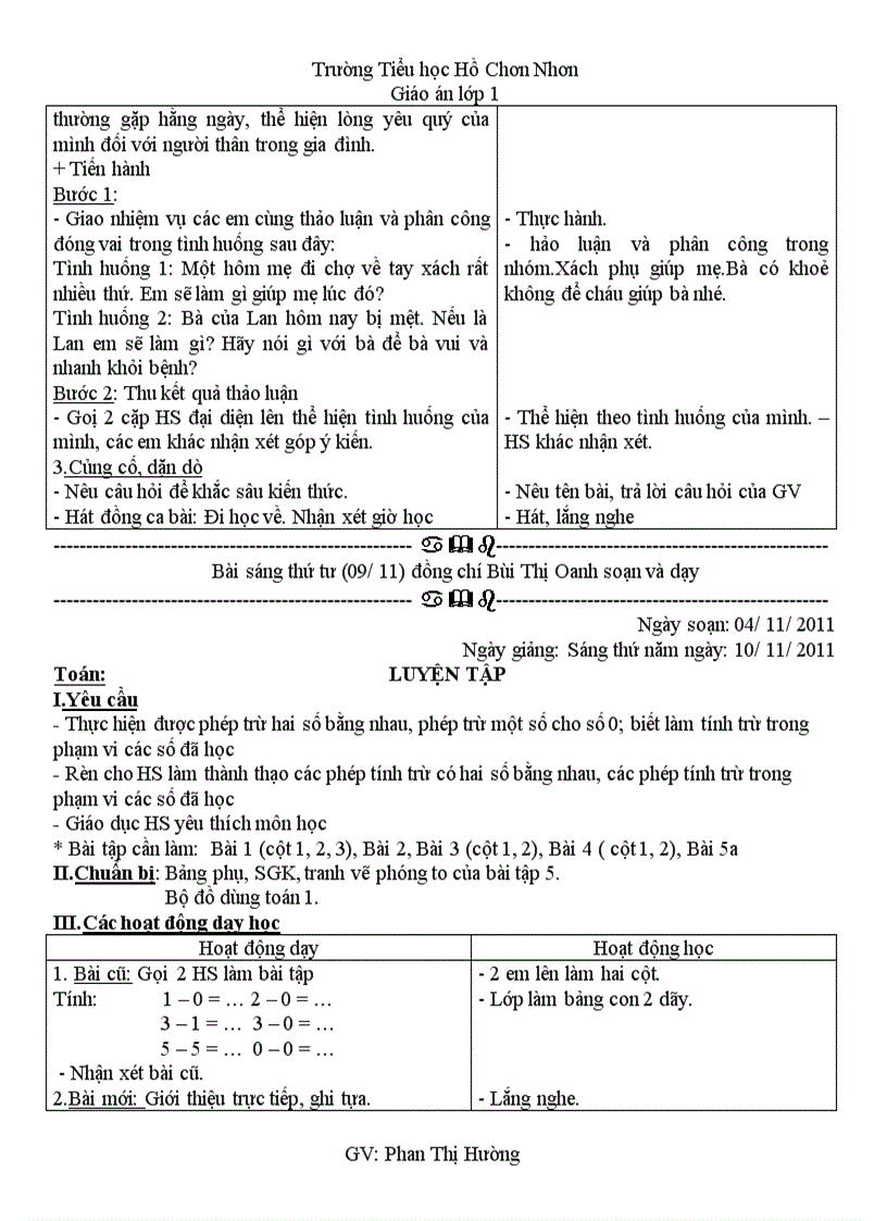 image for page Giao an lop 1 tuan 11