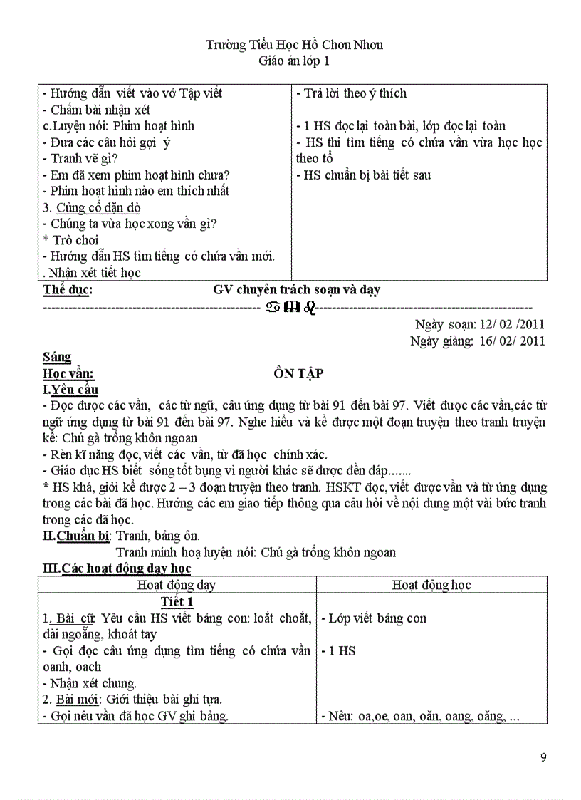 image for page Giao an lop 1 tuan 23 CKT