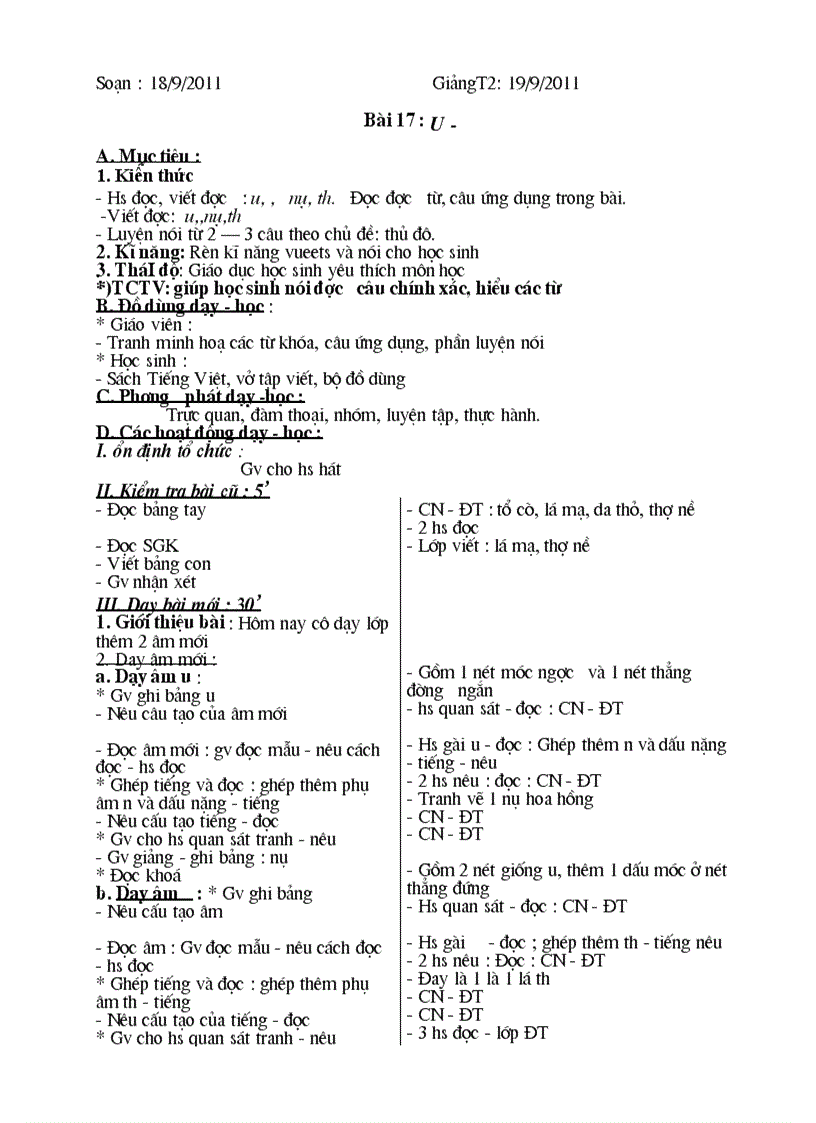 image for page Giáo án lớp 1 tuần 5 cực chuẩn