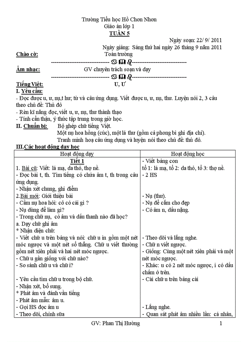 image for page Giao an lop 1 tuan 5