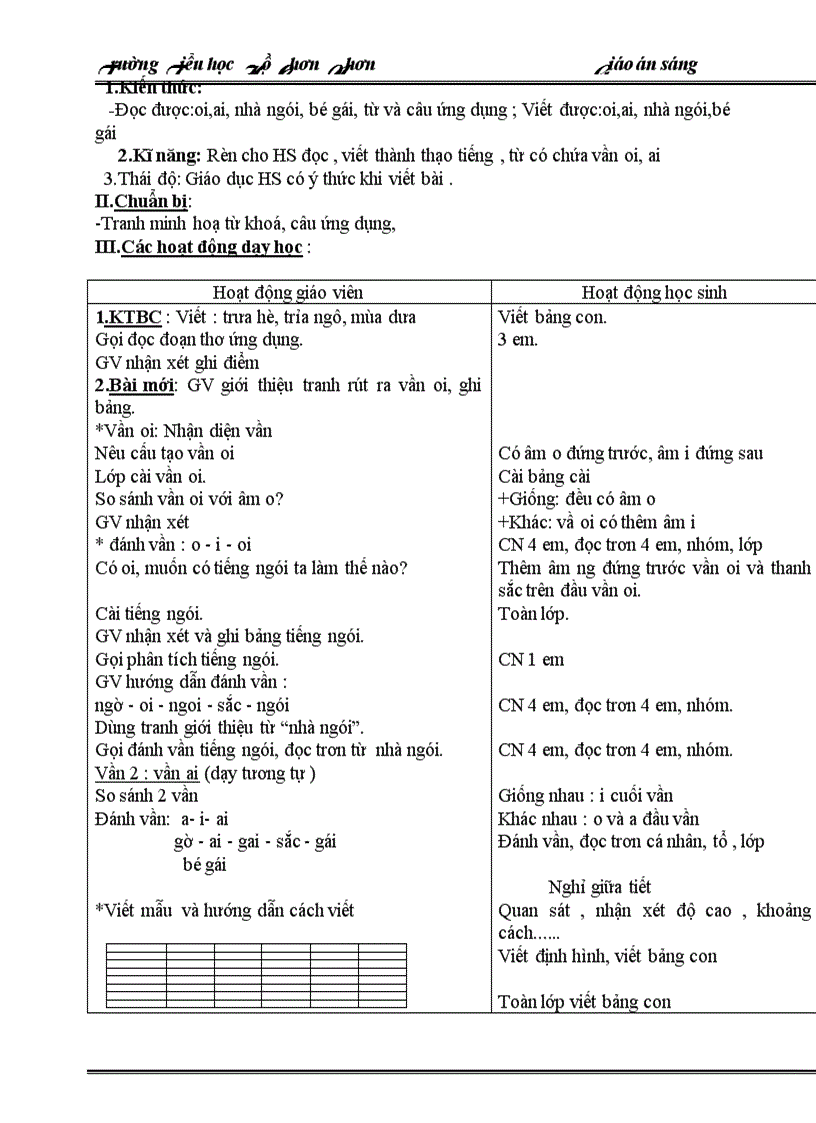 image for page Giáo án lớp 1 tuần 8