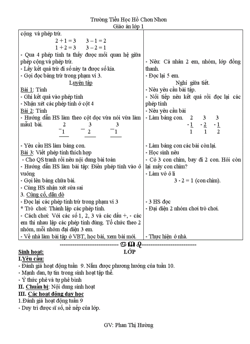 image for page Giao an lop 1 tuan 9