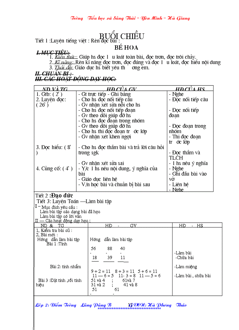 image for page Giao an lop 2 ba cot