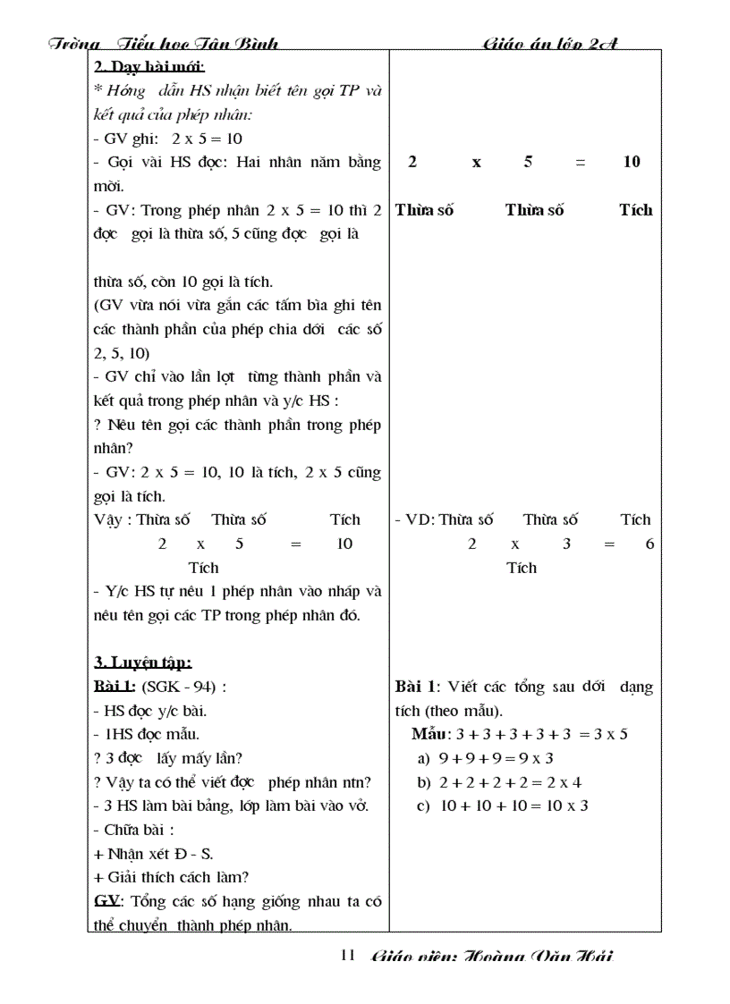 image for page Giao an lop 2 buoi sang