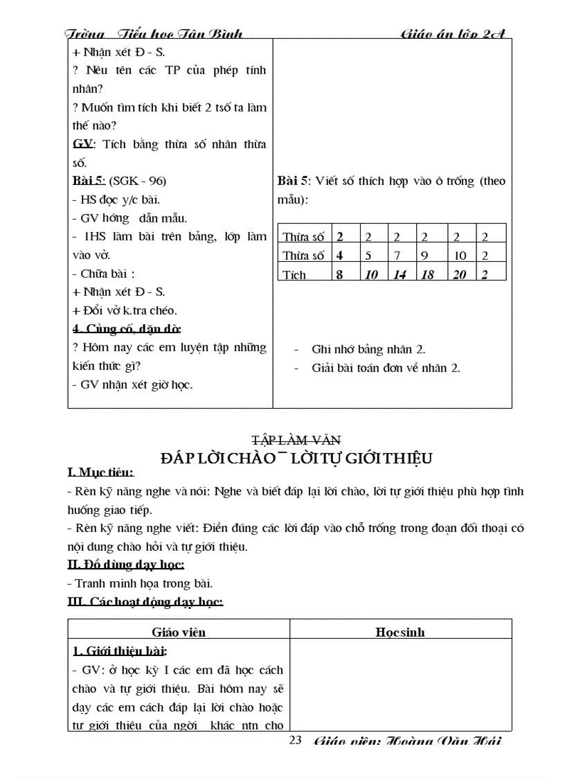 image for page Giao an lop 2 buoi sang