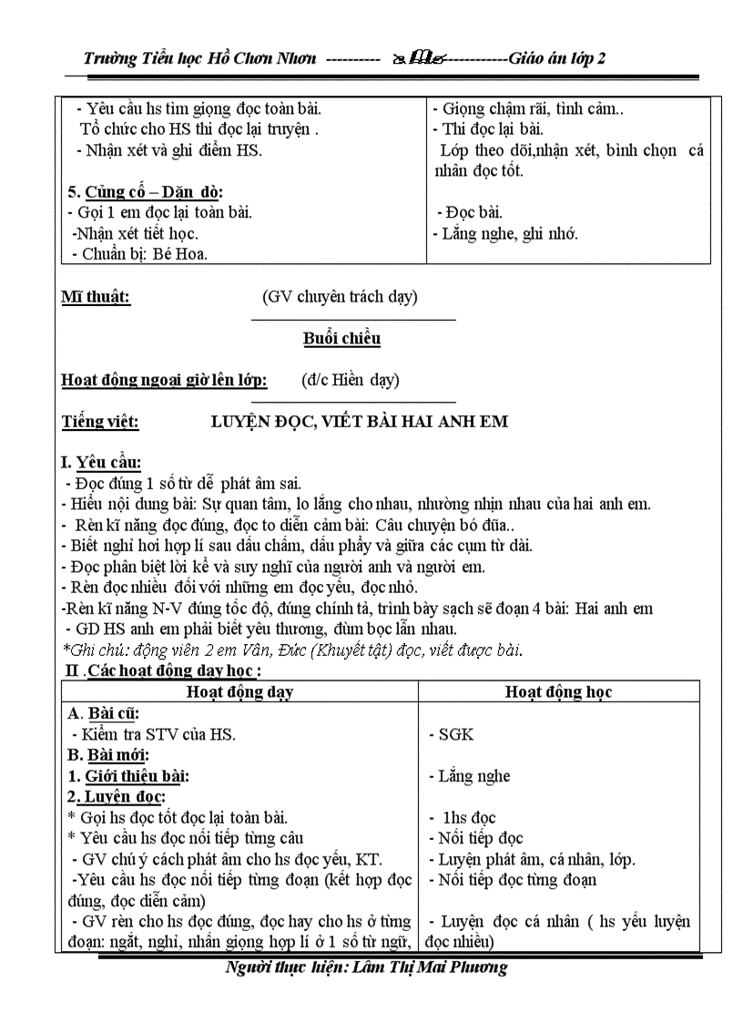 image for page Giáo án lớp 2 T 15