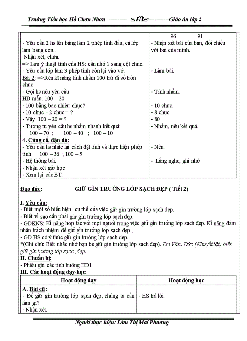 image for page Giáo án lớp 2 T 15