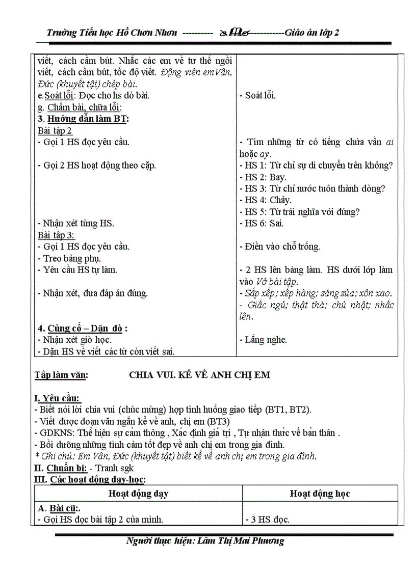 image for page Giáo án lớp 2 T 15