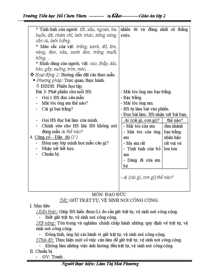 image for page Giáo án lớp 2 T 15