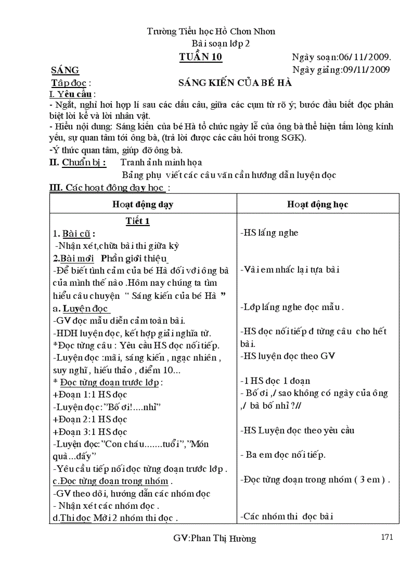 image for page Giáo án lớp 2 tuần 10 CKT