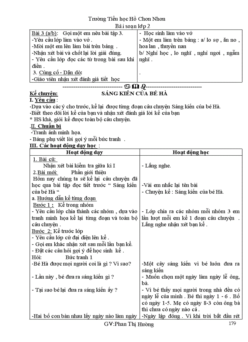 image for page Giáo án lớp 2 tuần 10 CKT