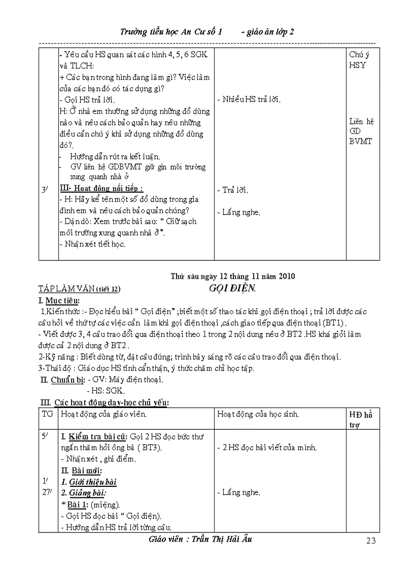 image for page Giáo án lớp 2 tuần 12 chuẩn