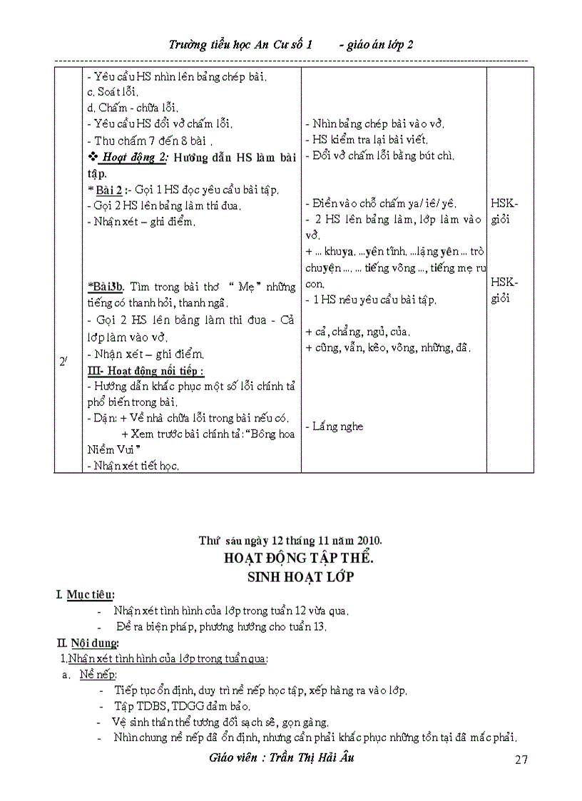 image for page Giáo án lớp 2 tuần 12 chuẩn