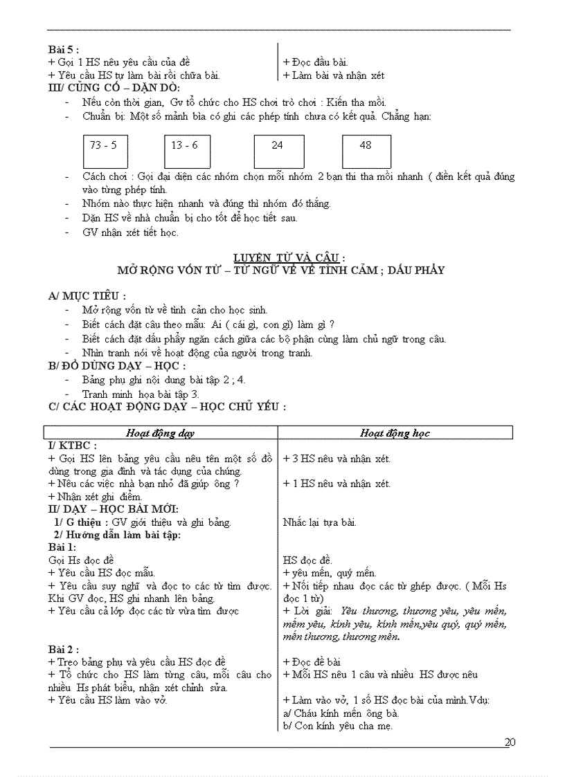 image for page Giáo án lớp 2 tuần 12