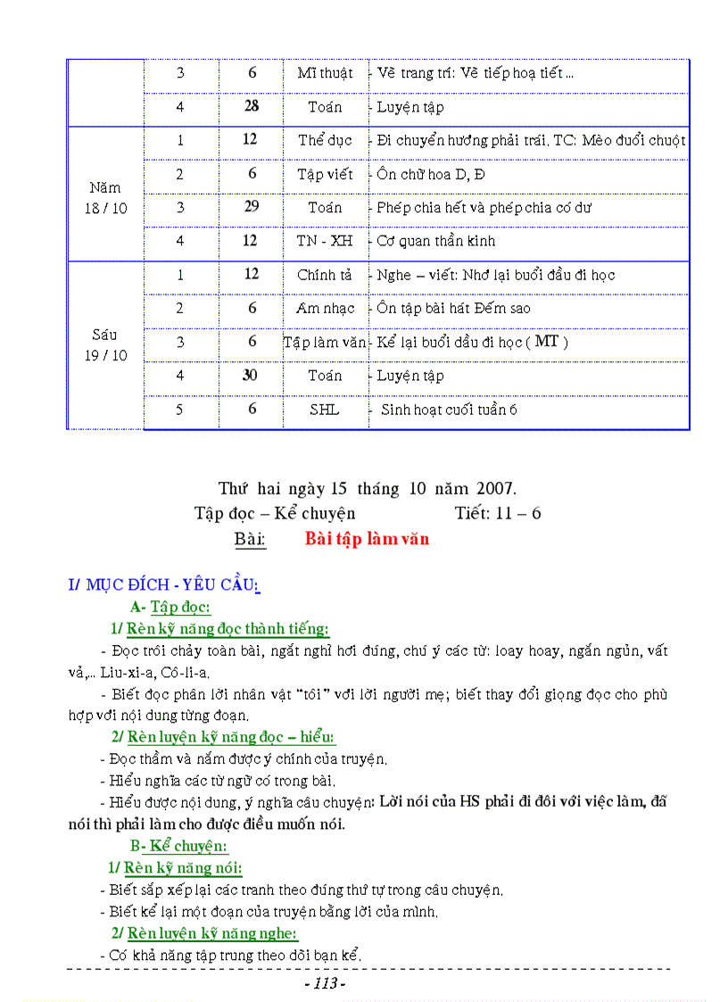 image for page Giáo án lớp 3 tuần 1 6