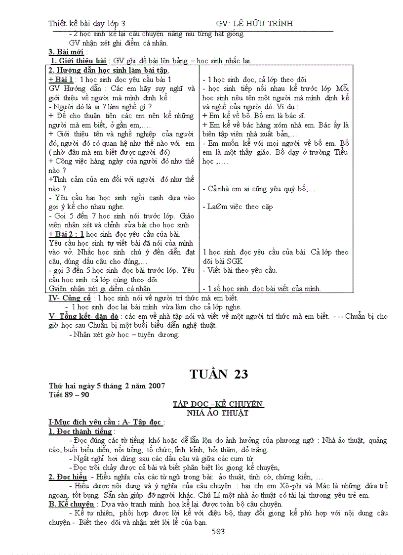 image for page Giáo án lớp 3 tuần 18 23 CKTKN