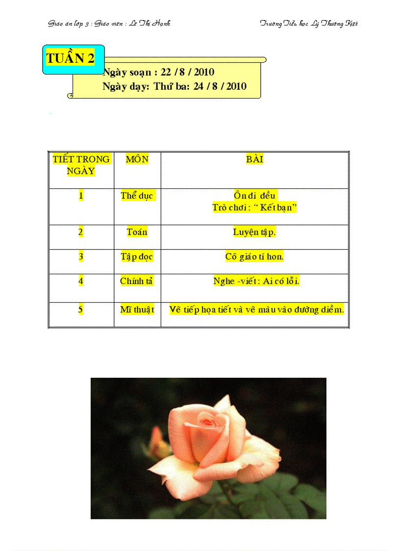 image for page Giao an lop 3 tuan 2 thu 2 3