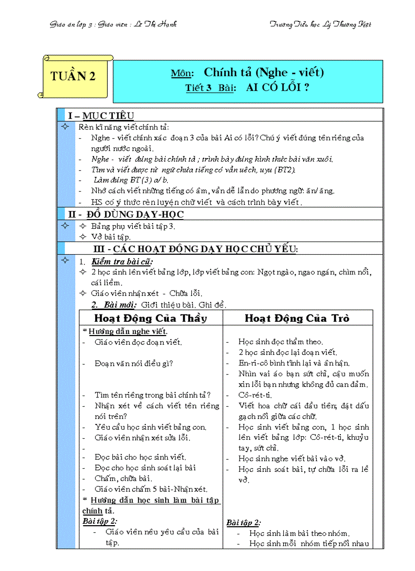 image for page Giao an lop 3 tuan 2 thu 2 3