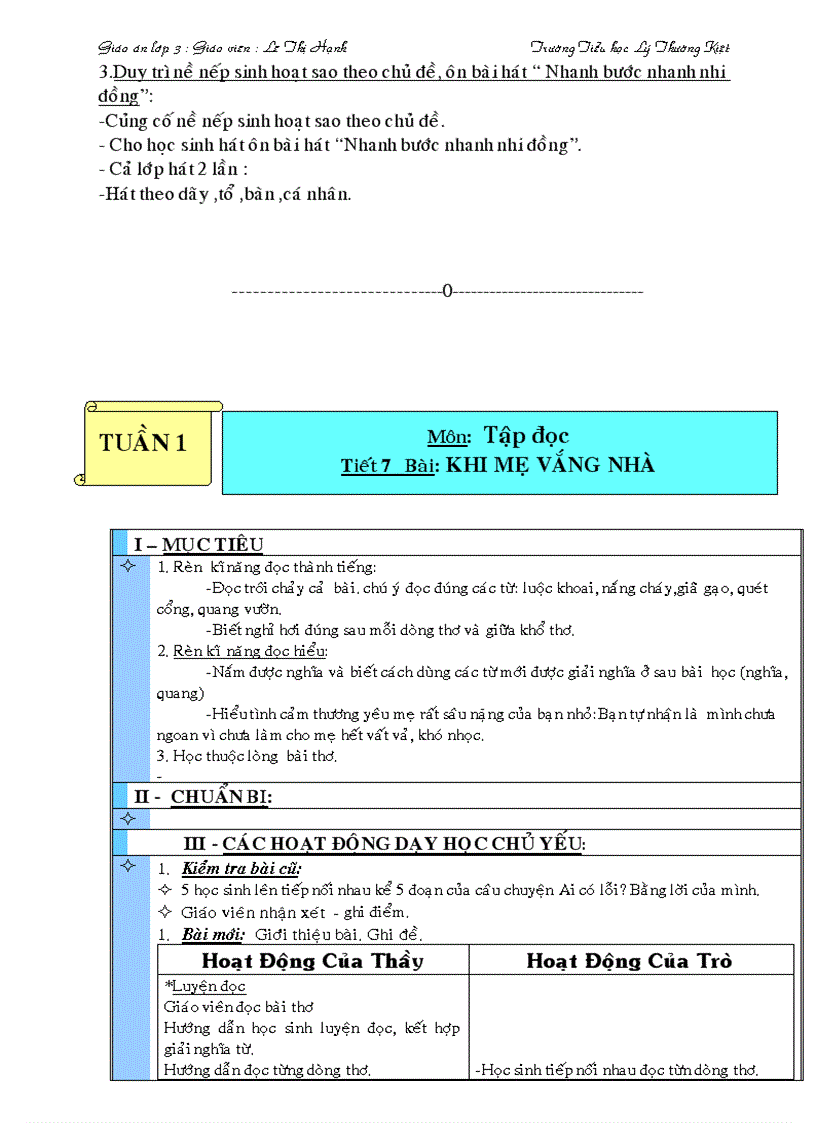 image for page Giao an lop 3 tuan 2 thu 2 3