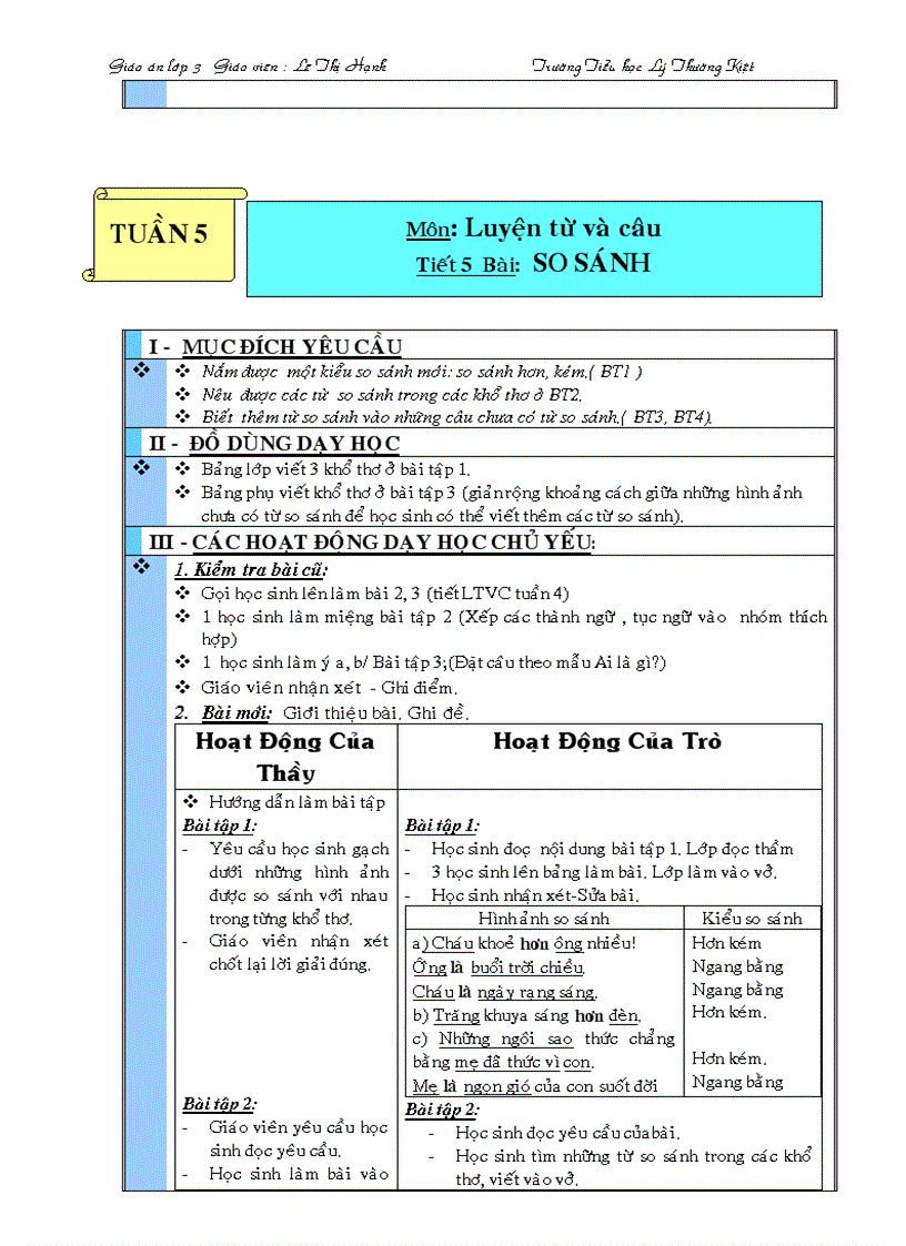 image for page Giao an lớp 3 tuần 5 thứ 4 5 6