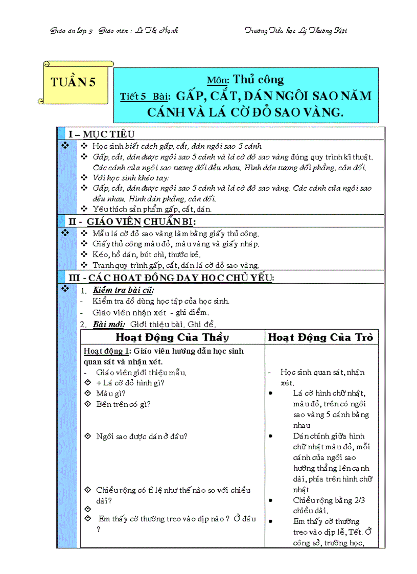 image for page Giao an lớp 3 tuần 5 thứ 4 5 6