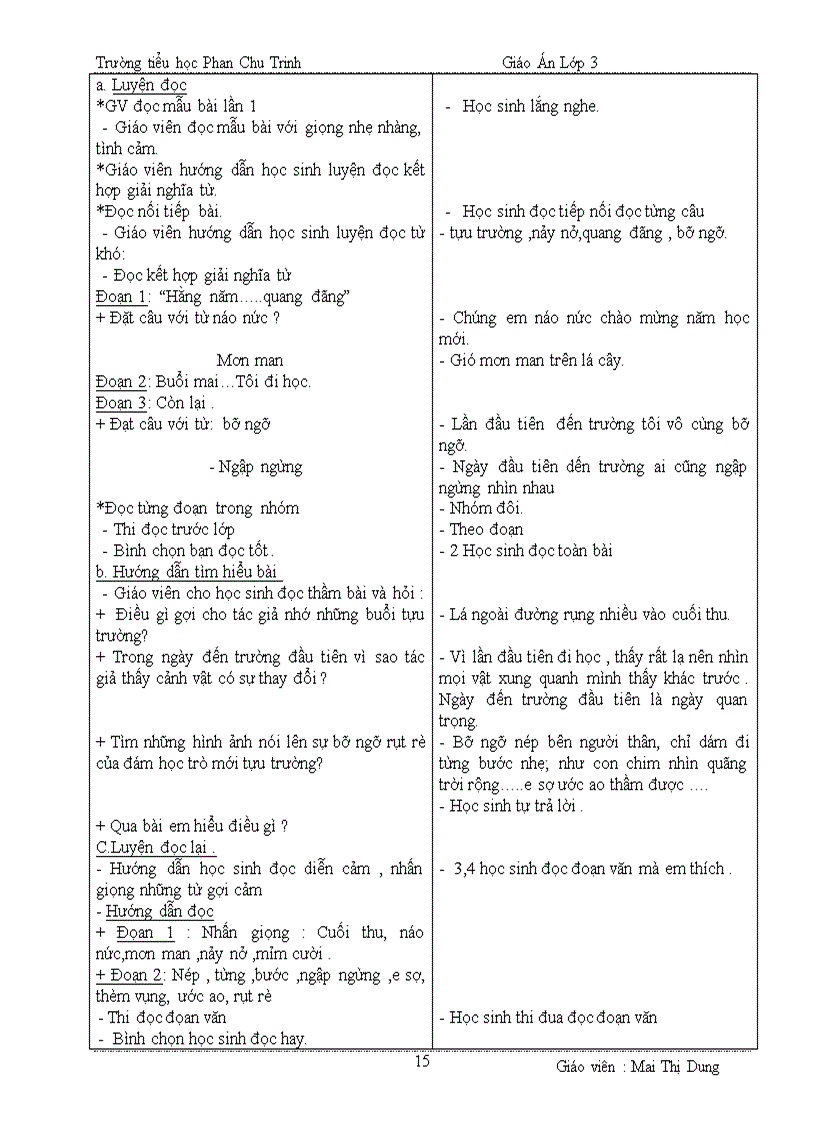 image for page Giáo án lớp 3 tuần 6 CKTKN