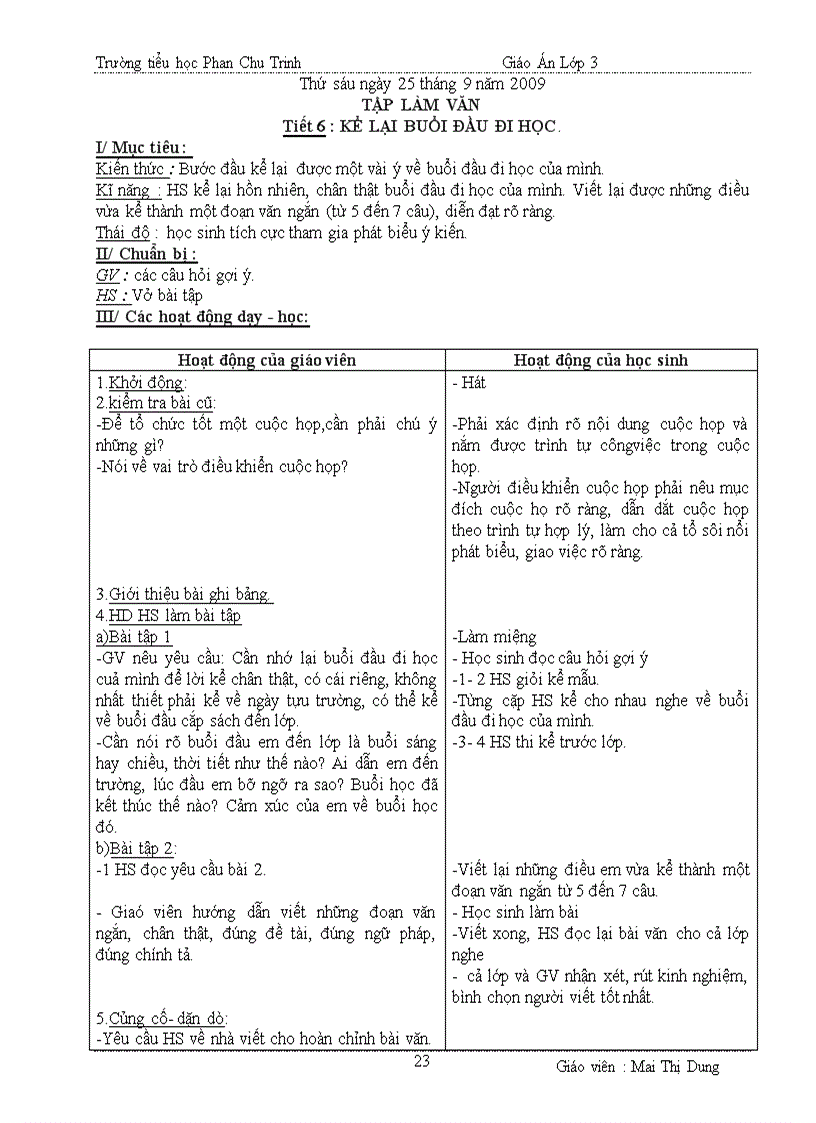 image for page Giáo án lớp 3 tuần 6 CKTKN