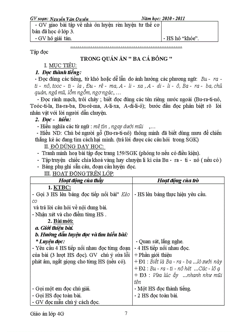 image for page Giáo án lớp 4 tuần 16