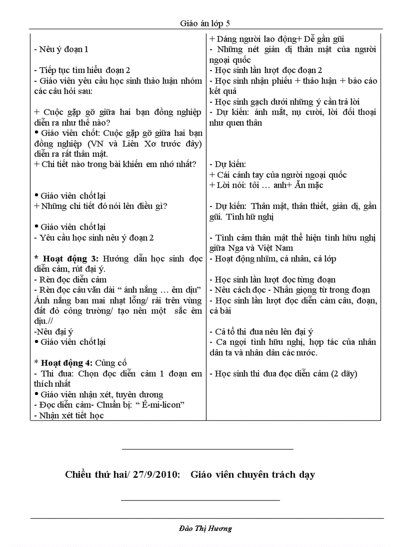 image for page Giáo án lớp 5 tuần 5Năm học 2010 2011